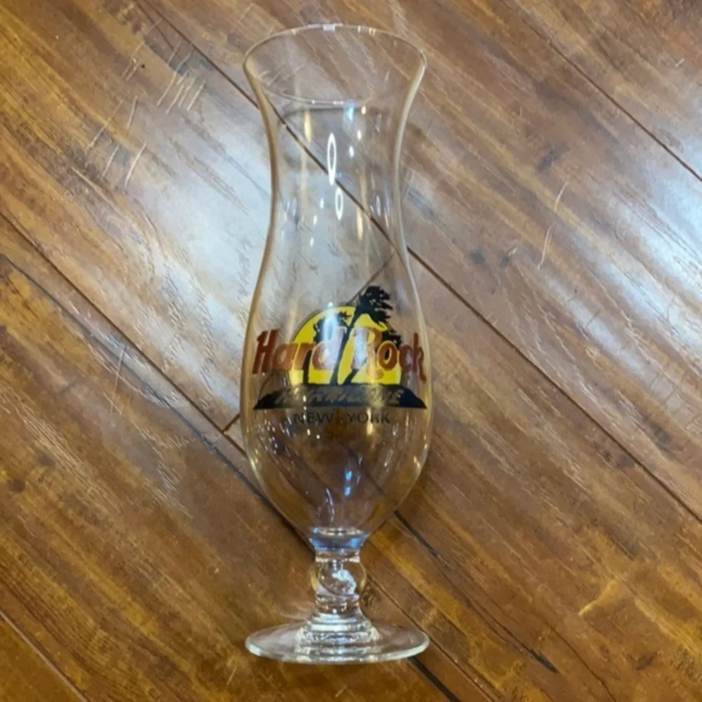 Hard Rock Cafe New York Hurricane Glass NYC Skyline Souvenir 9